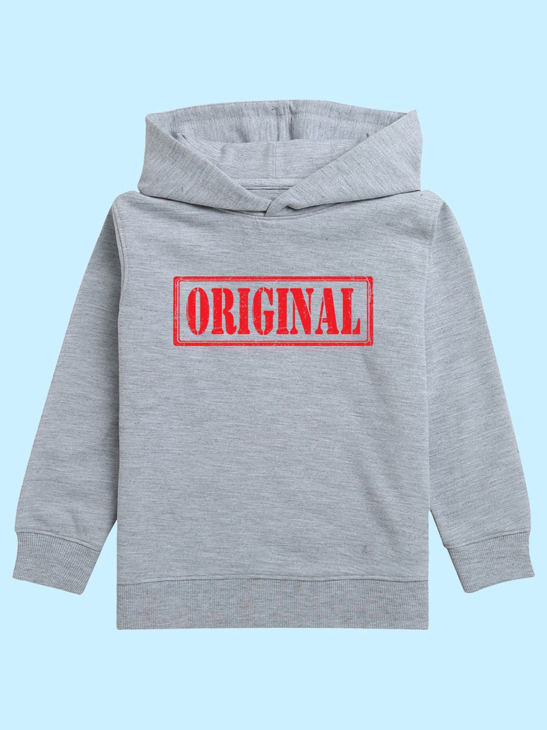 

BAESD Kids Typography Printed Hooded Fleece Pullover, Grey