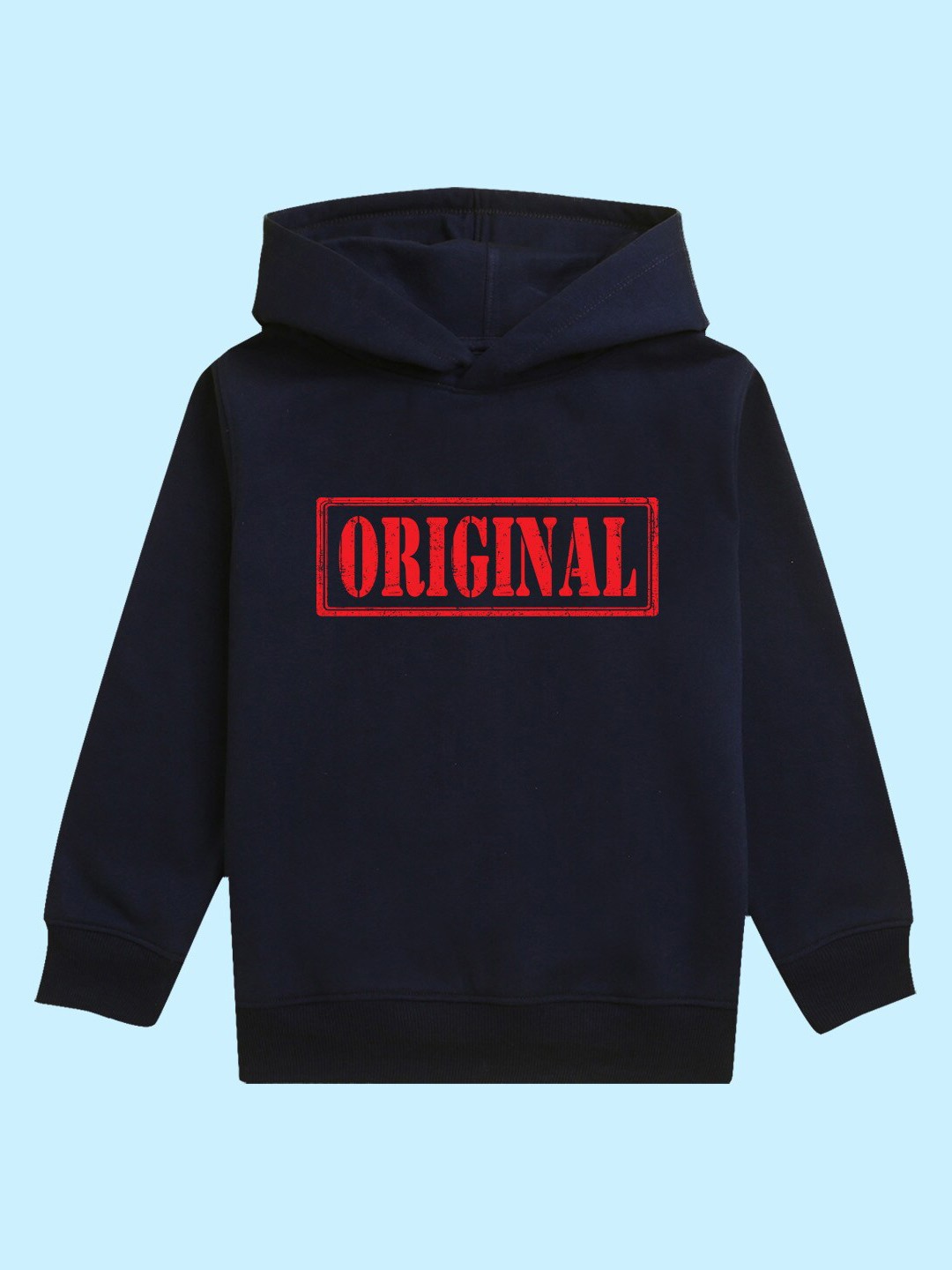 

BAESD Kids Typographic Printed Hooded Fleece Sweatshirt, Navy blue