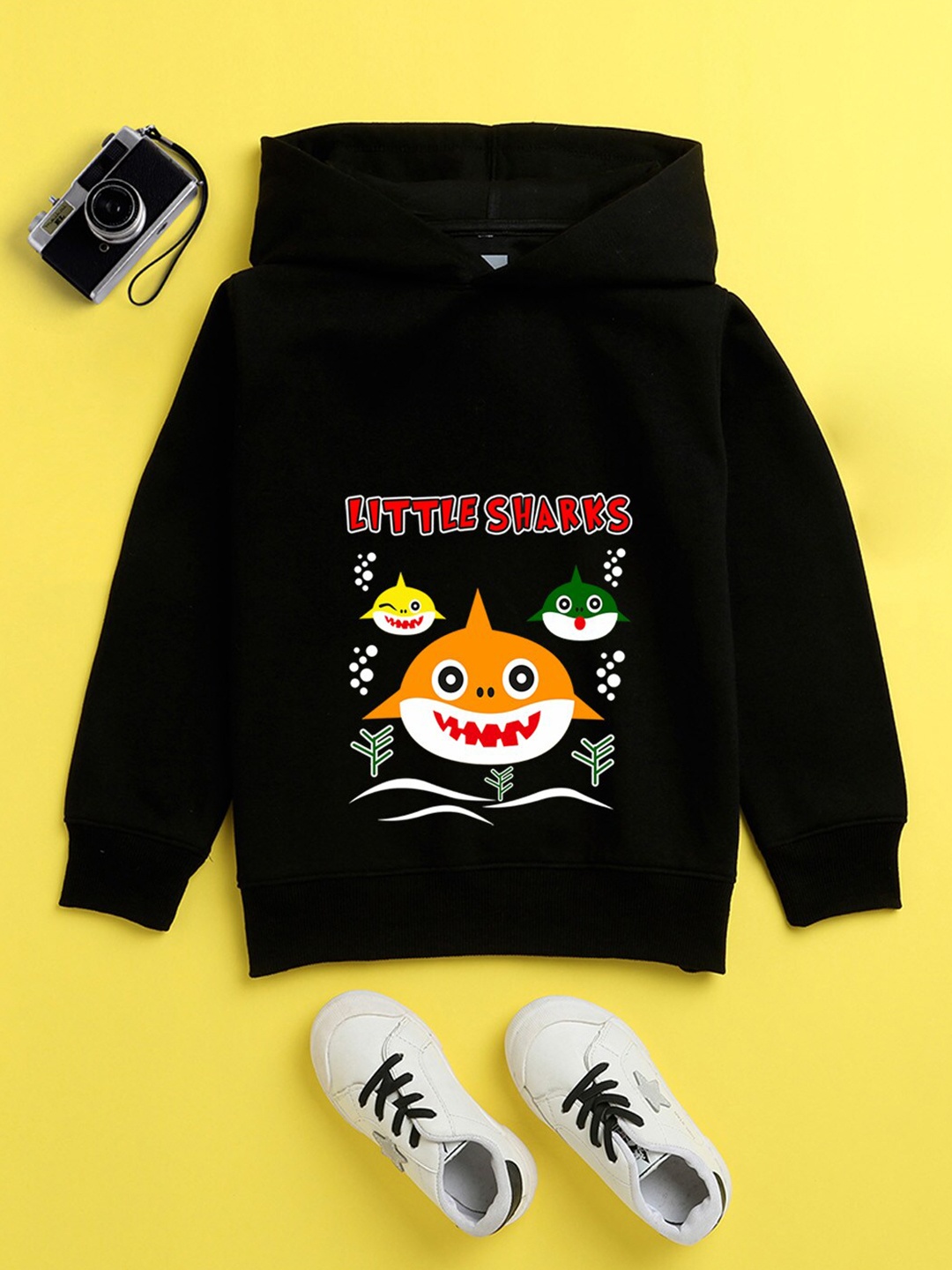 

BAESD Kids Graphic Printed Hooded Fleece Sweatshirt, Black