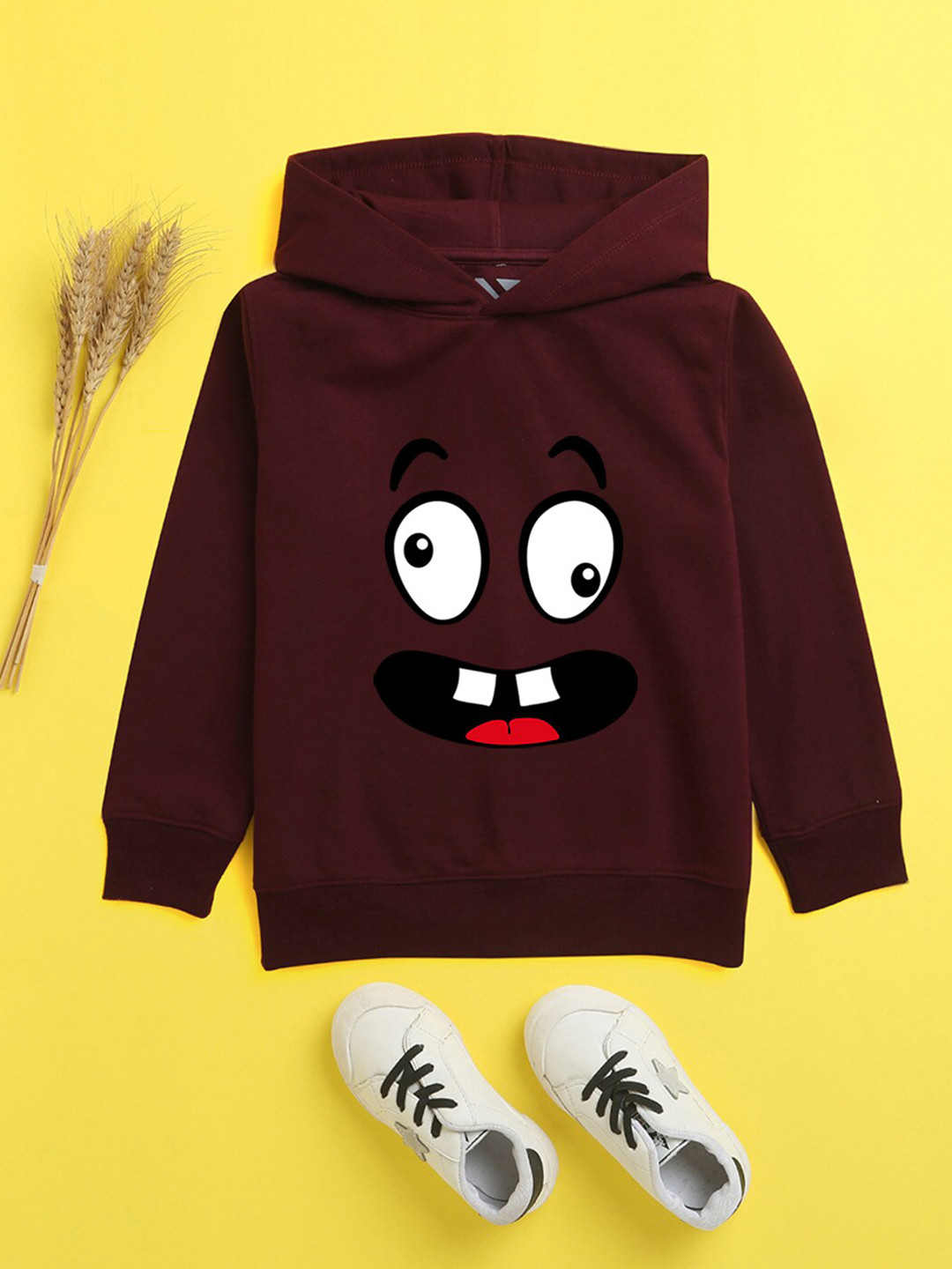 

BAESD Kids Graphic Printed Hooded Pullover, Burgundy