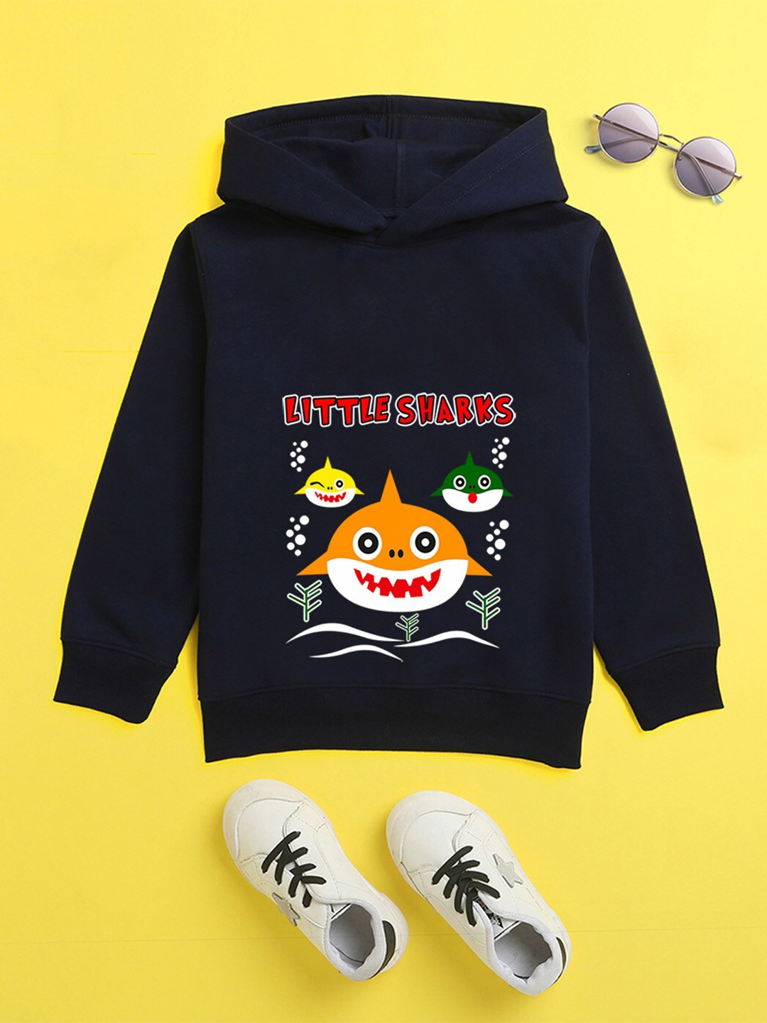 

BAESD Kids Graphic Printed Hooded Fleece Pullover Sweatshirt, Navy blue