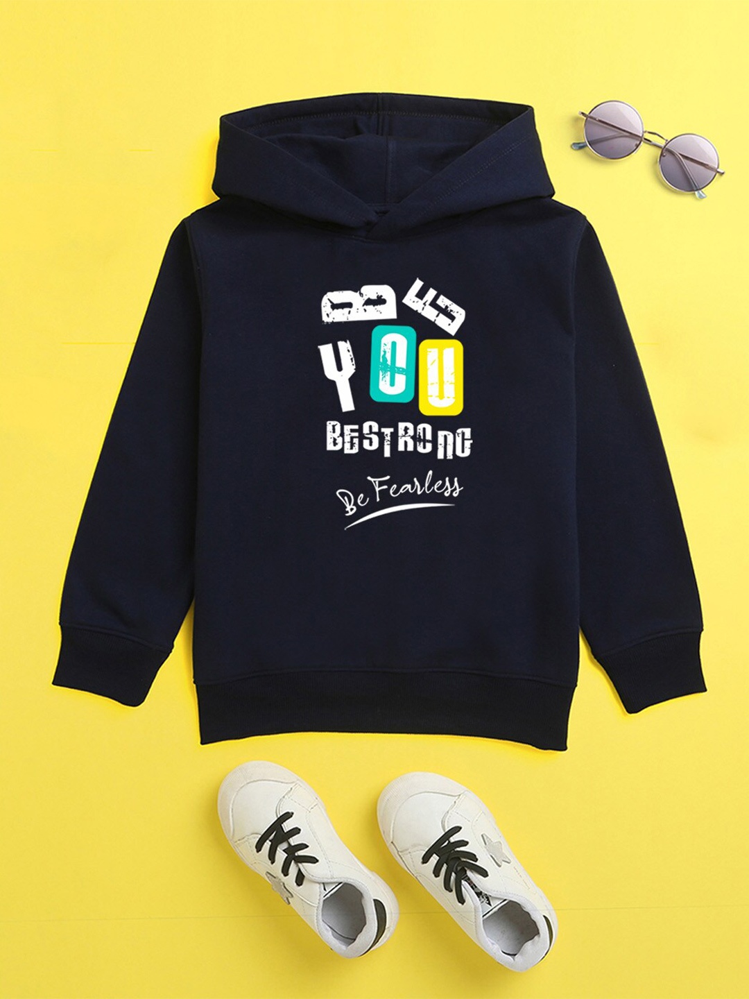

BAESD Kids Graphic Printed Hooded Fleece Pullover Sweatshirt, Navy blue