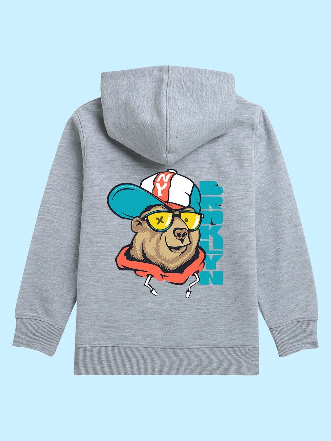 

BAESD Kids Graphic Printed Hooded Fleece Pullover Sweatshirt, Grey