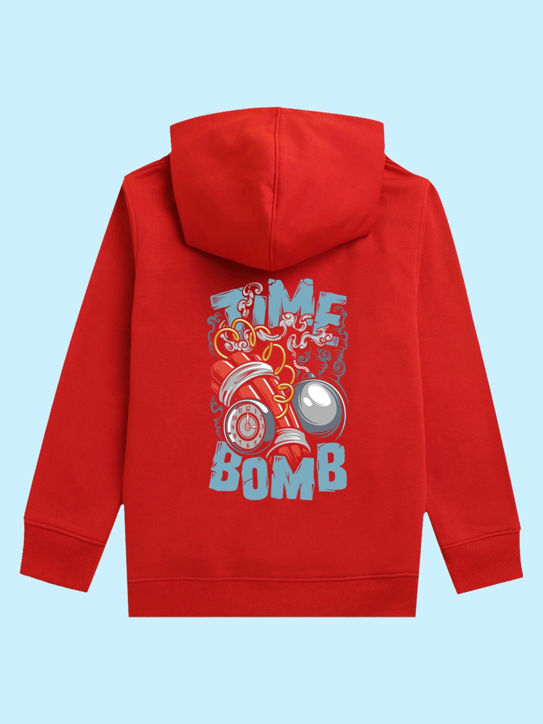 

BAESD Kids Graphic Printed Hooded Fleece Pullover, Red