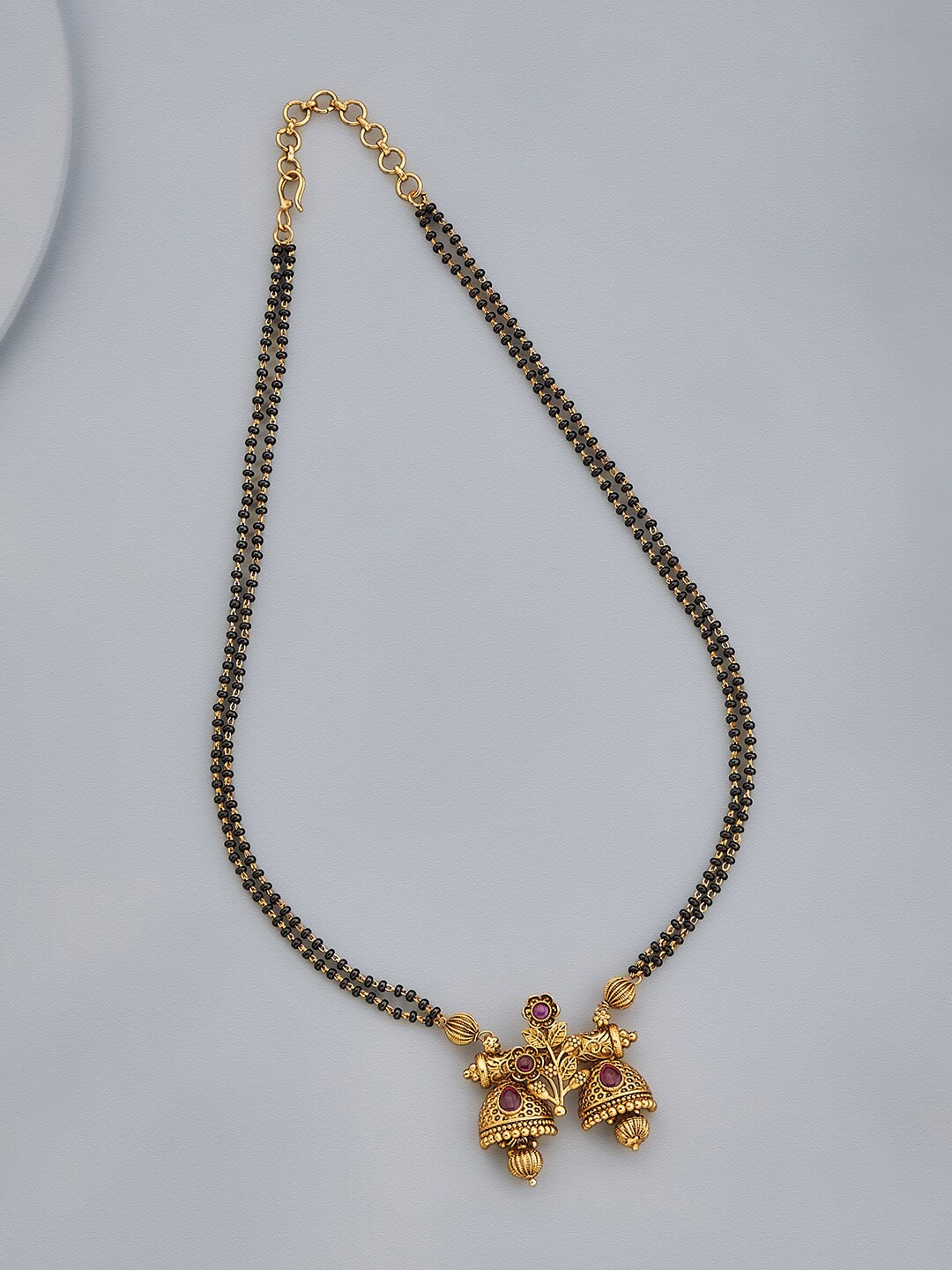 

Kushal's Fashion Jewellery Gold-Plated Antique Stone-Studded & Beaded Mangalsutra