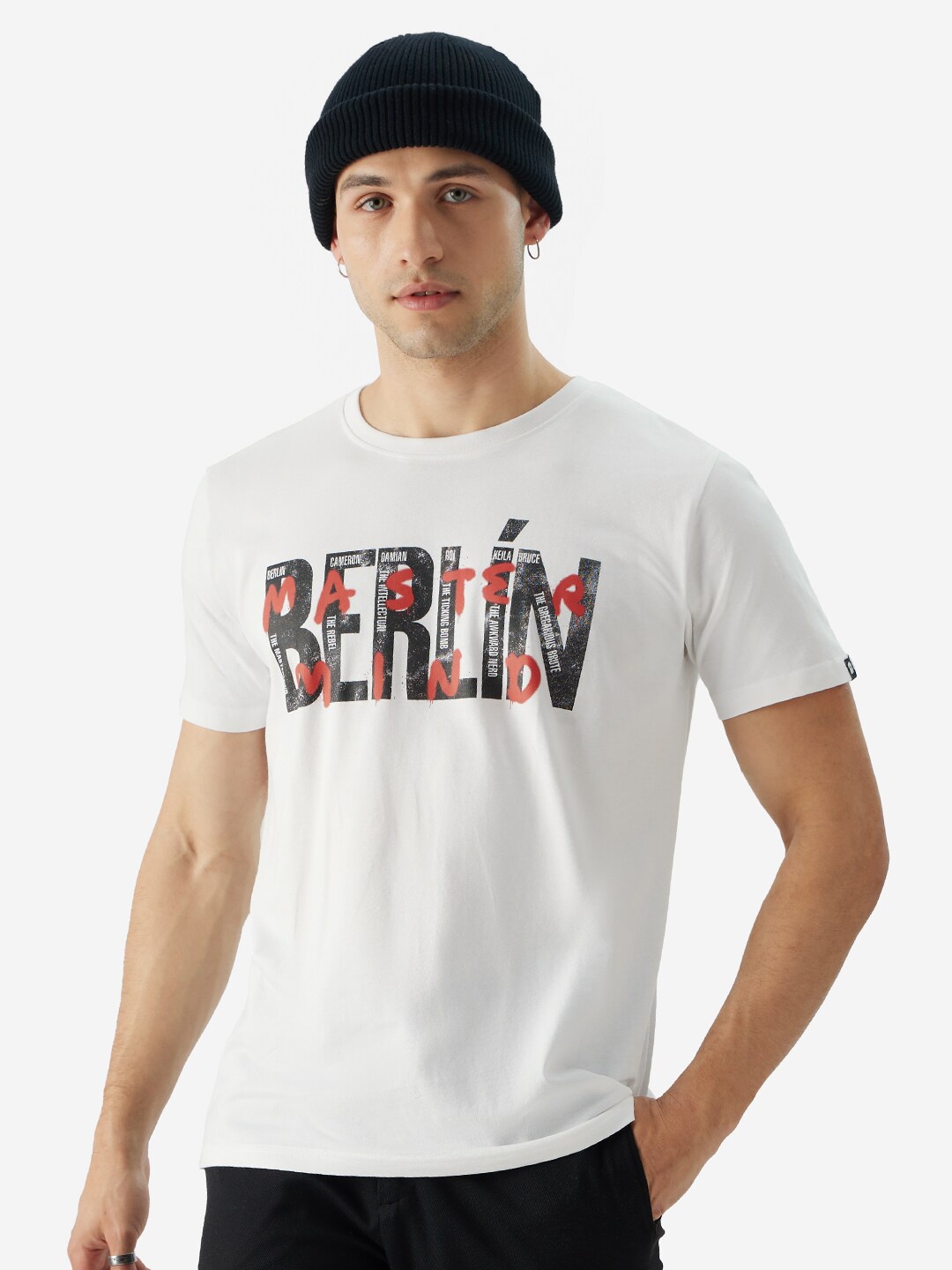 

The Souled Store Typography Printed Applique T-shirt, White