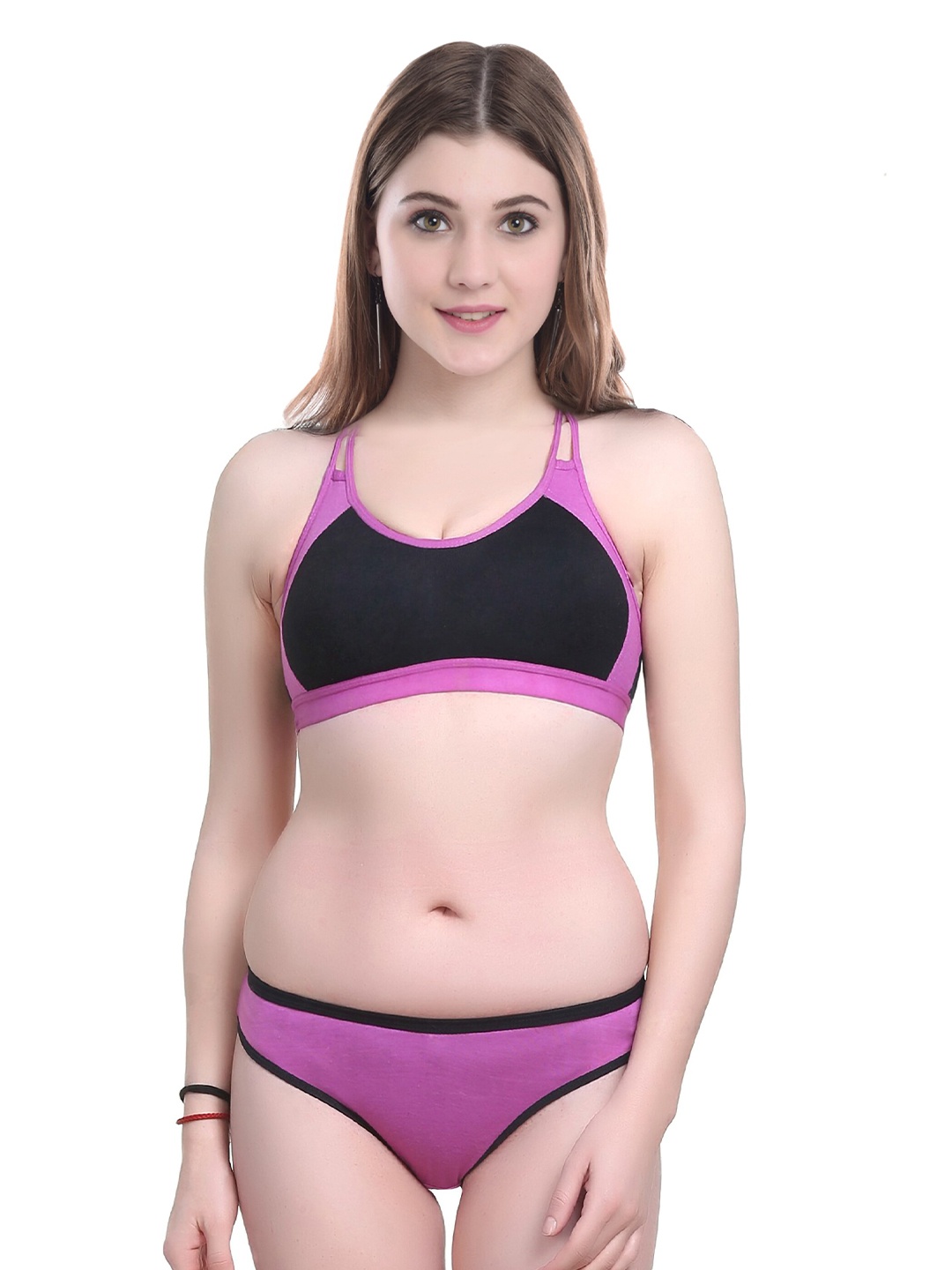 

PIBU Non Wired Mid-Rise Lingerie Set-F_Sidori Set1, Pink
