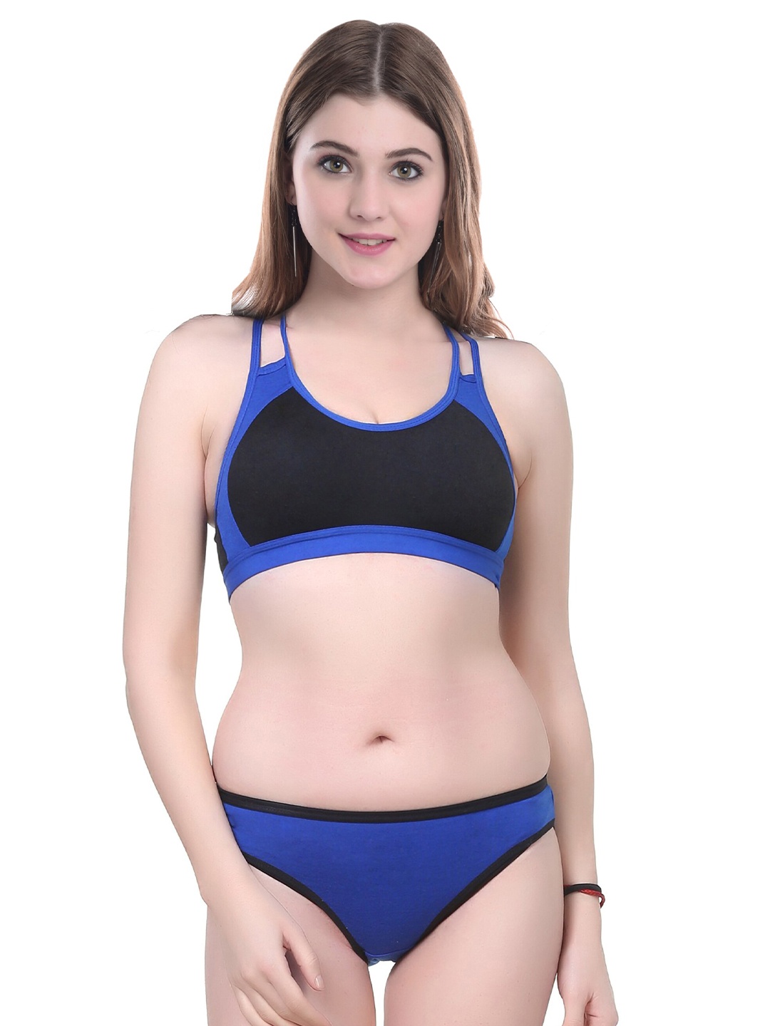

Aamarsh Cotton Bra & Briefs Lingerie Set, Blue