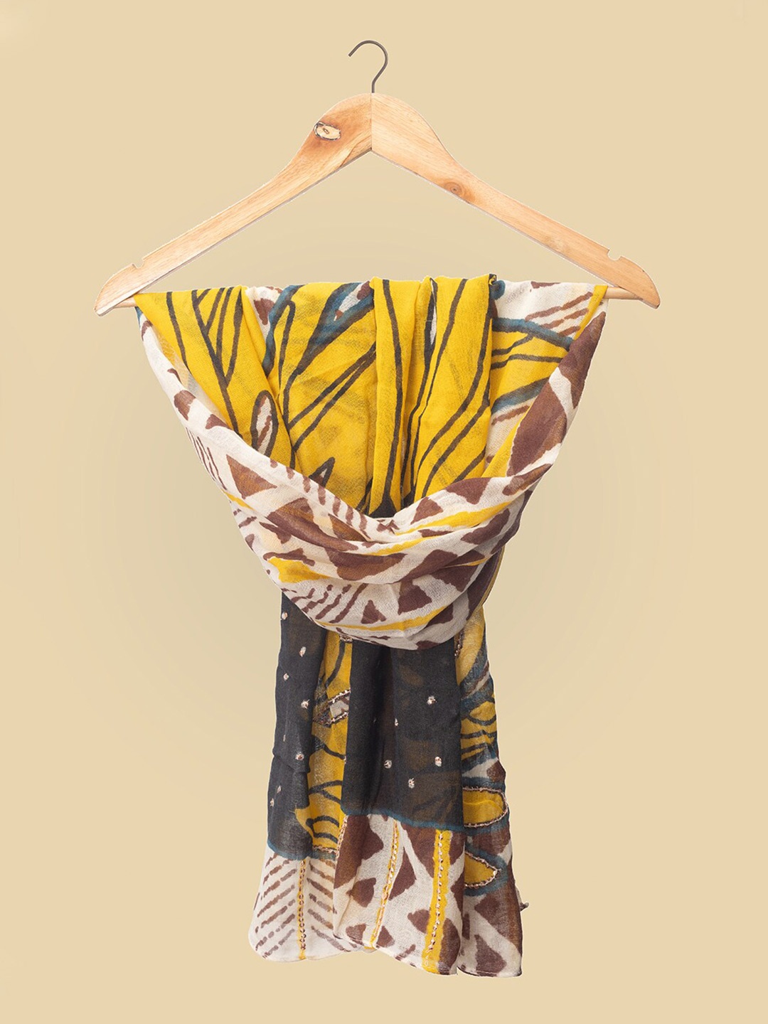 

Ayesha Women Printed Woollen Scarf, Yellow