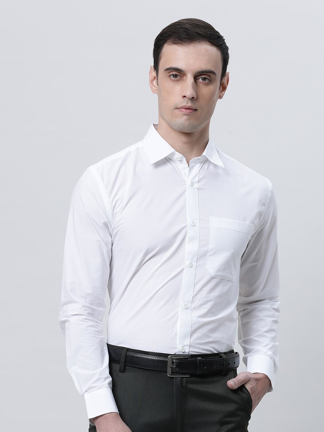 

Kryptic Standard Pure Cotton Opaque Regular Fit Long Sleeves Formal Shirt, White