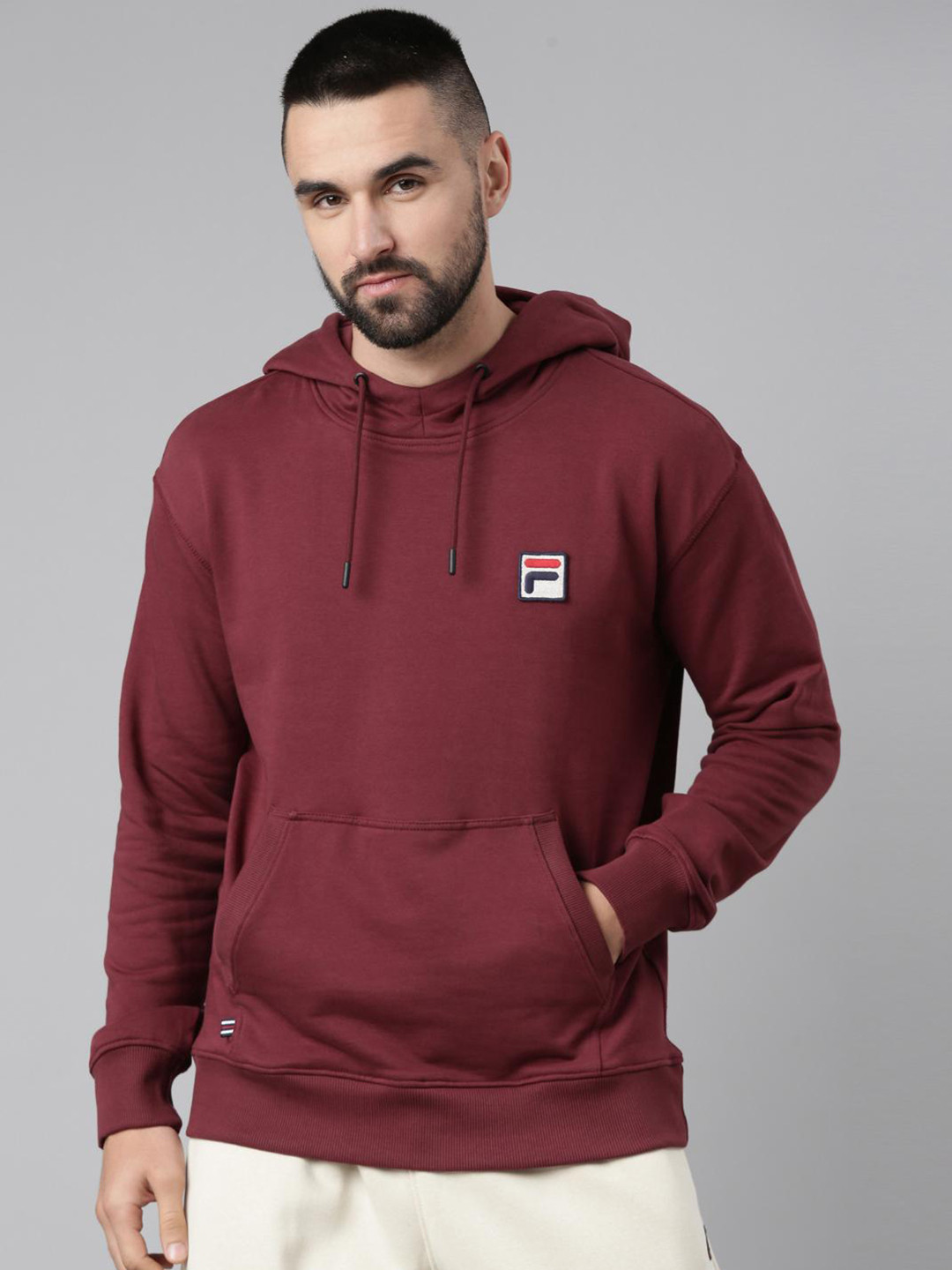 

FILA Hooded Cotton Sweatshirt, Maroon