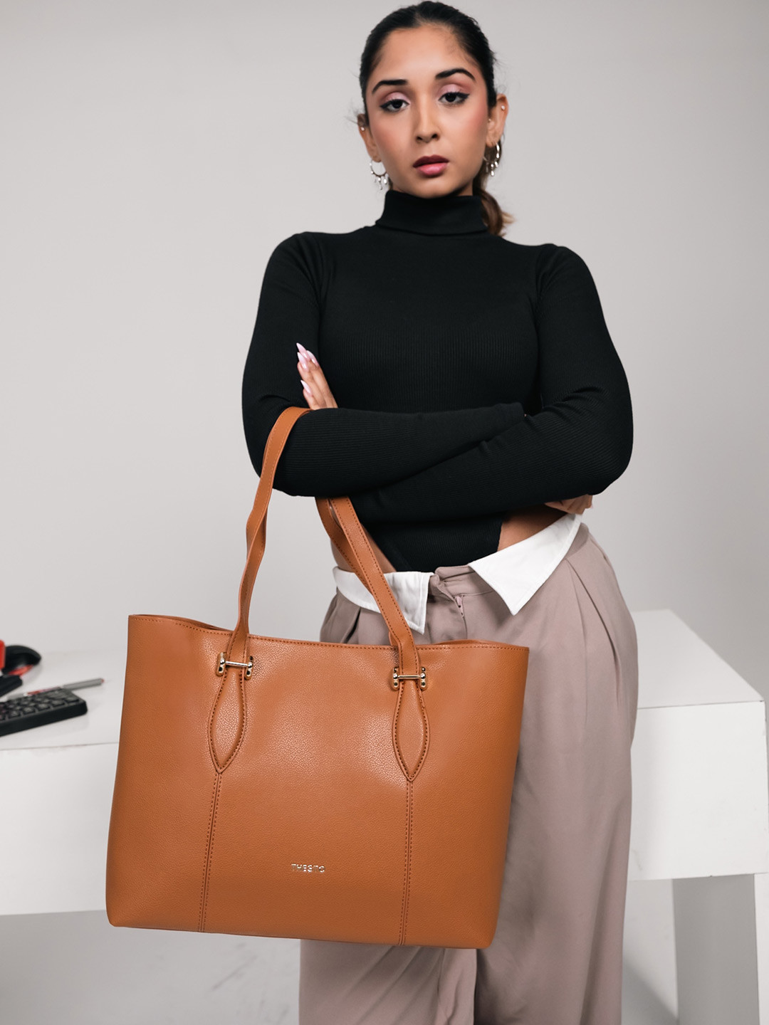 

THESTO Shopper Shoulder Bag, Brown