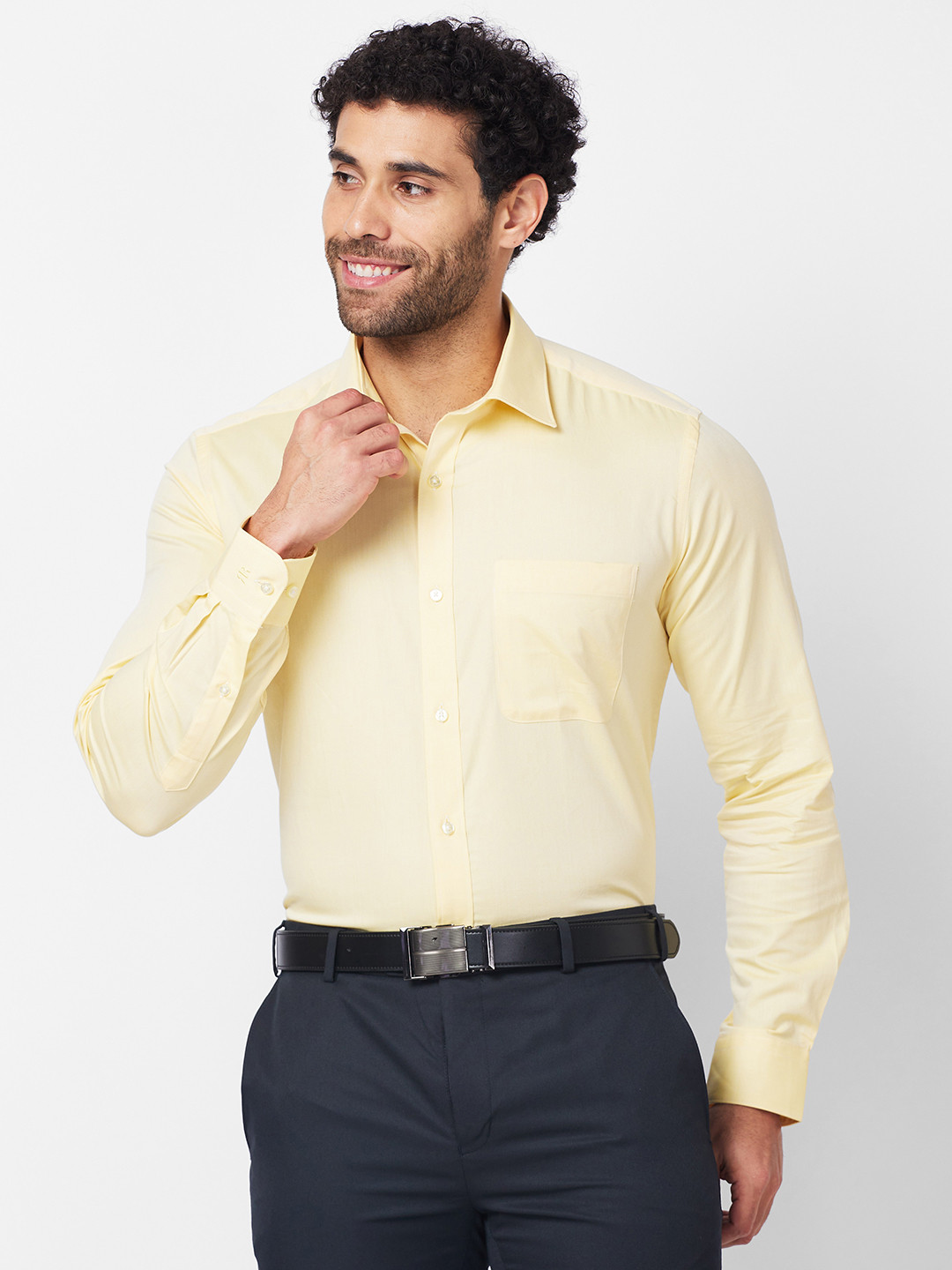 

Raymond Men Pure Cotton Formal Shirt, Yellow
