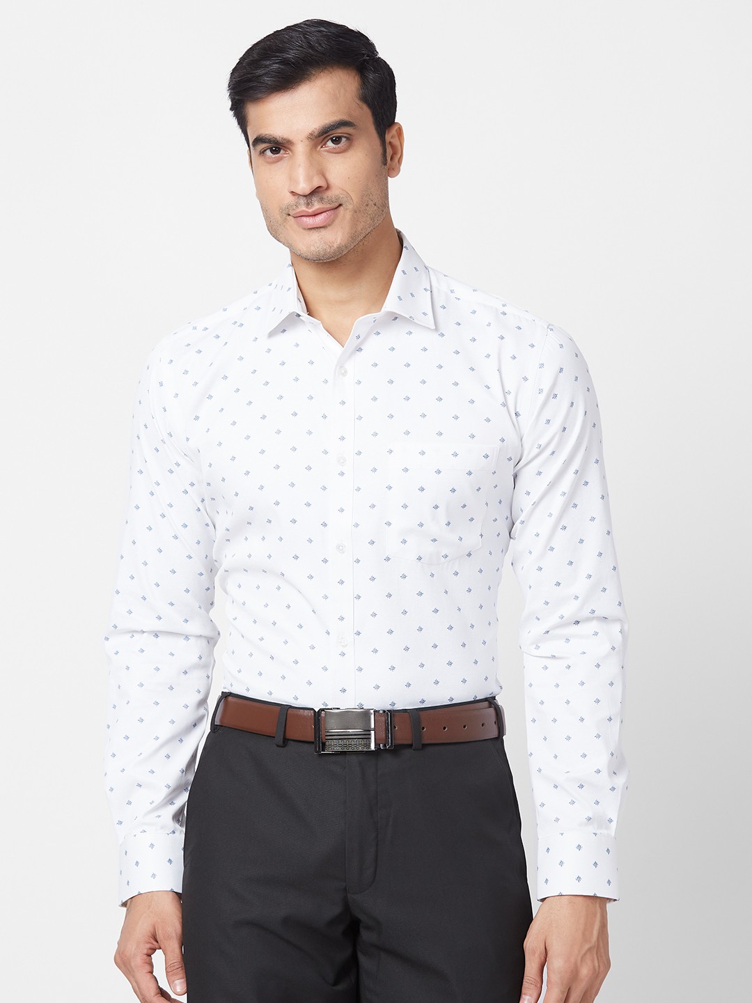 

Park Avenue Slim Fit Ethnic Motifs Printed Formal Shirt, White