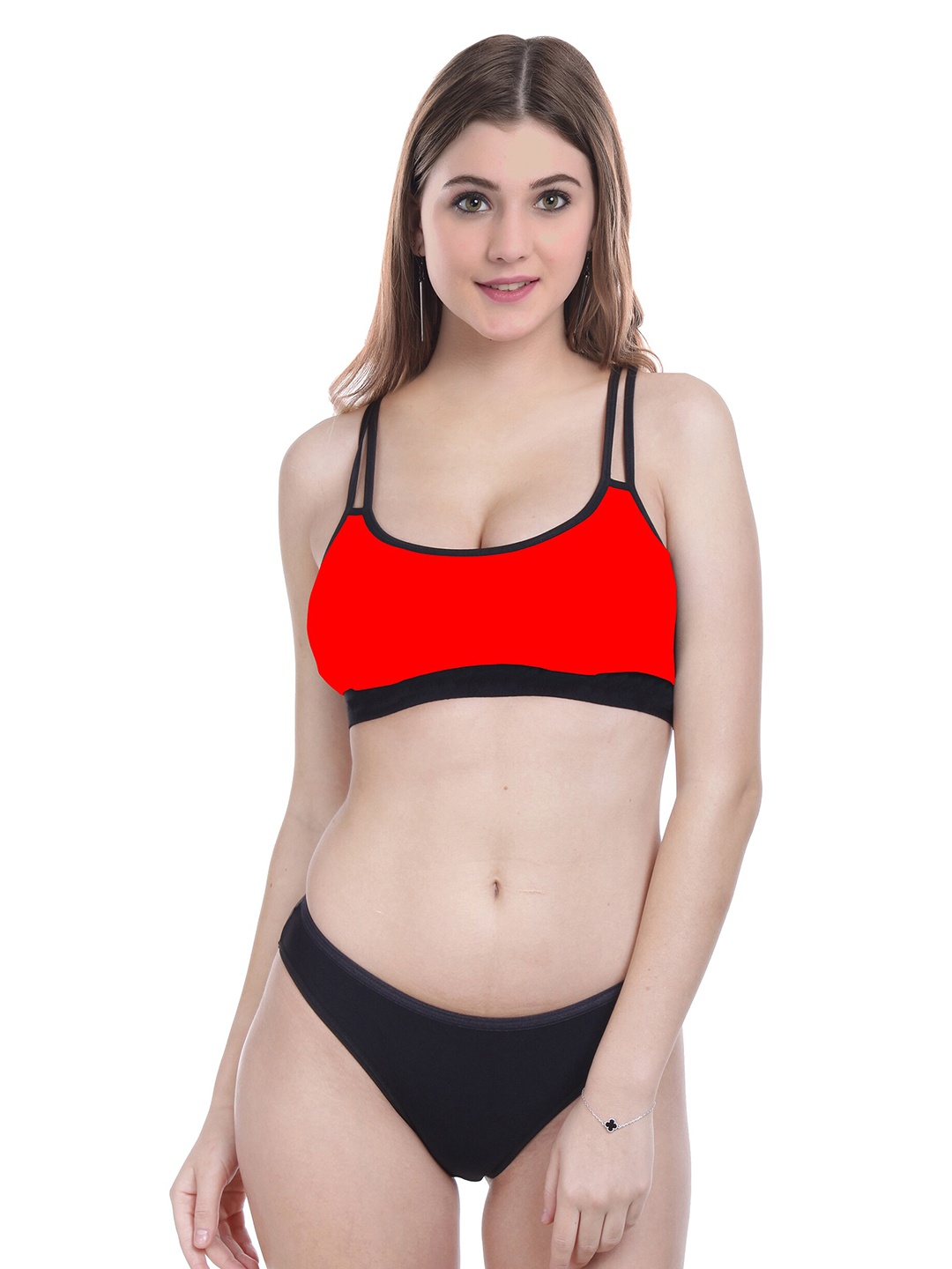 

Aamarsh Non Padded Cotton Lingerie Set, Red
