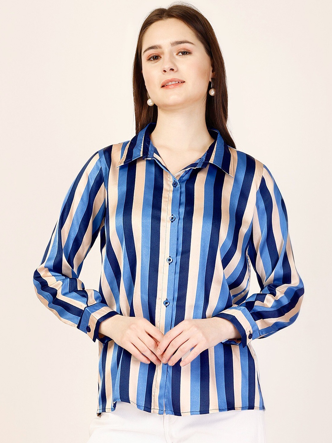 

Fashfun Standard Opaque Striped Casual Shirt, Blue