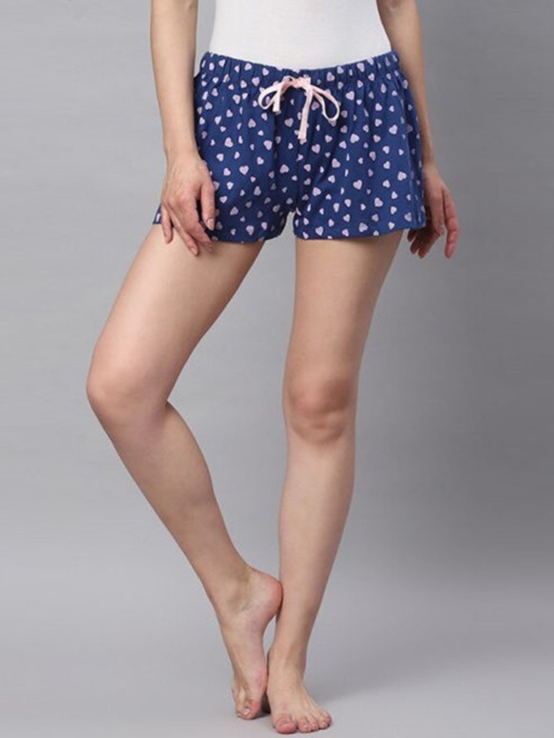

Aila Women Printed Lounge Shorts, Blue