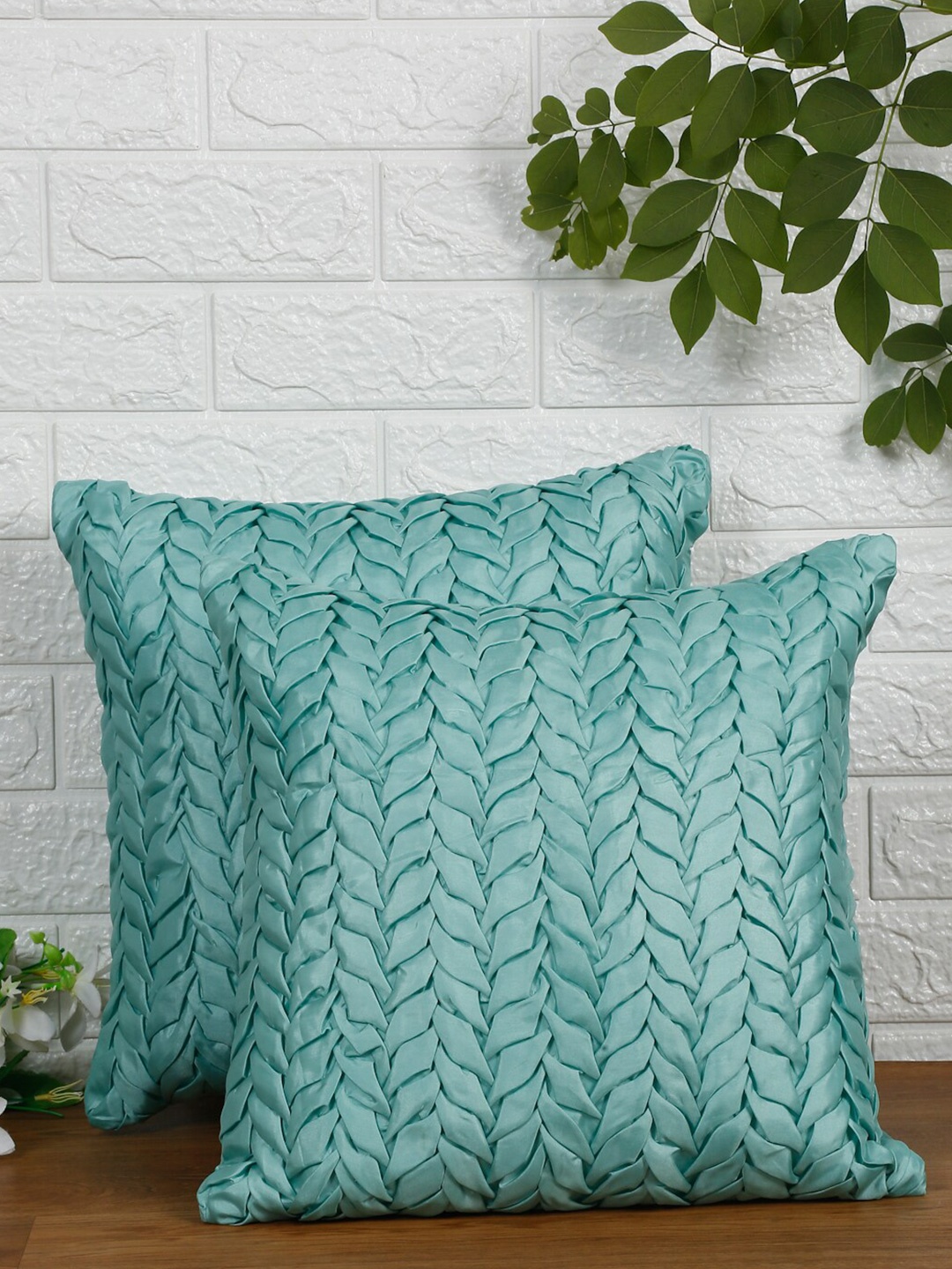 

NISRAG HOME Blue 2 Pieces Square Cushion Covers