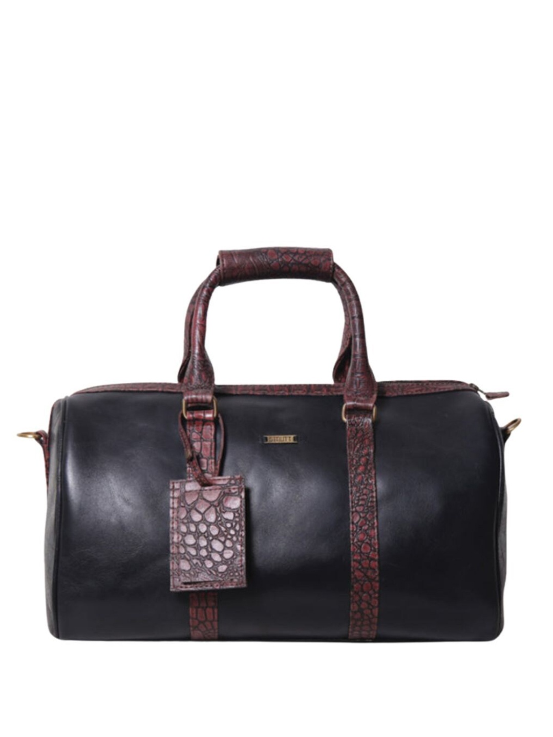 

STRUTT Textured Leather Duffel Bag, Black