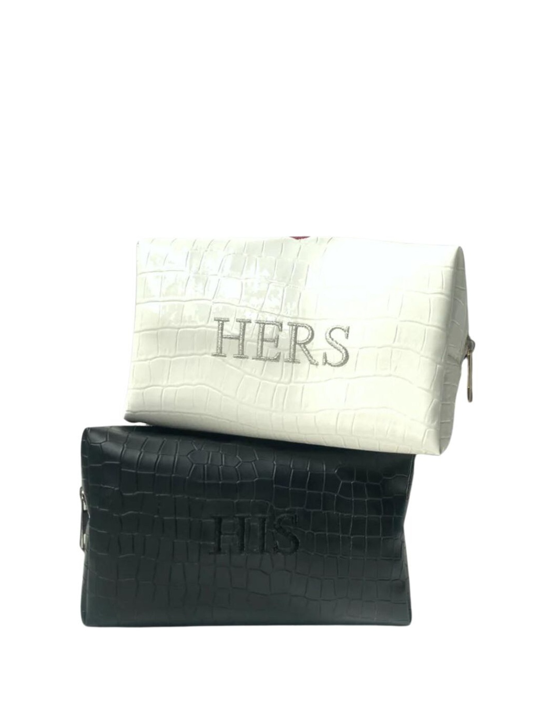 

STRUTT Unisex Set Of 2 Textured Toiletry Travel Pouch, Black