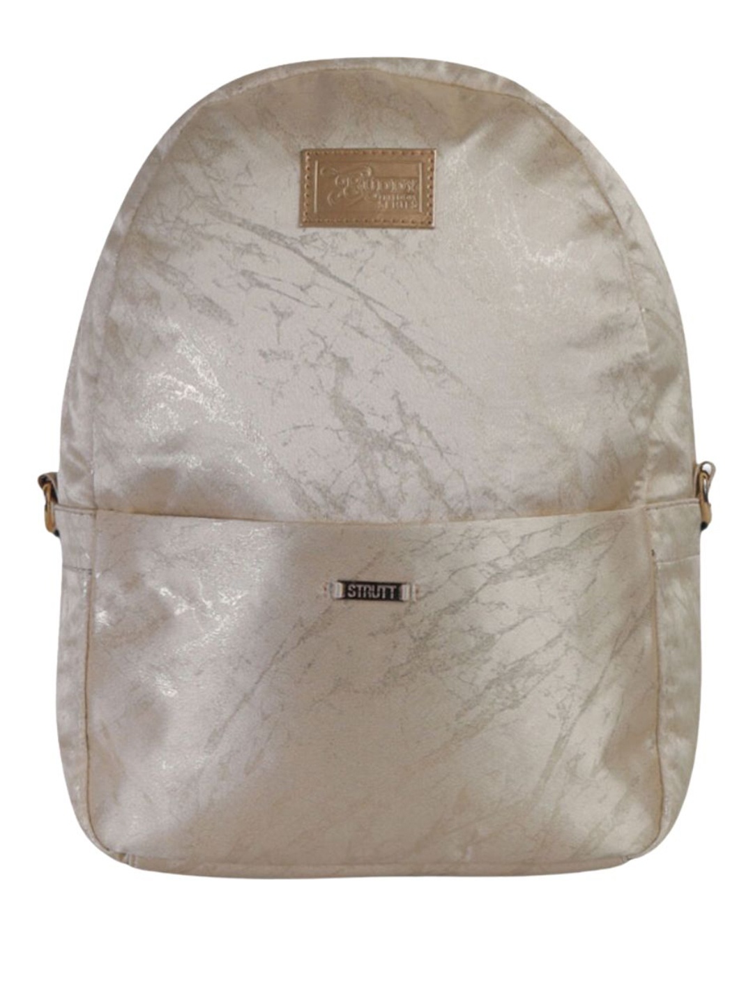 

STRUTT Unisex Abstract Printed Backpack, Off white