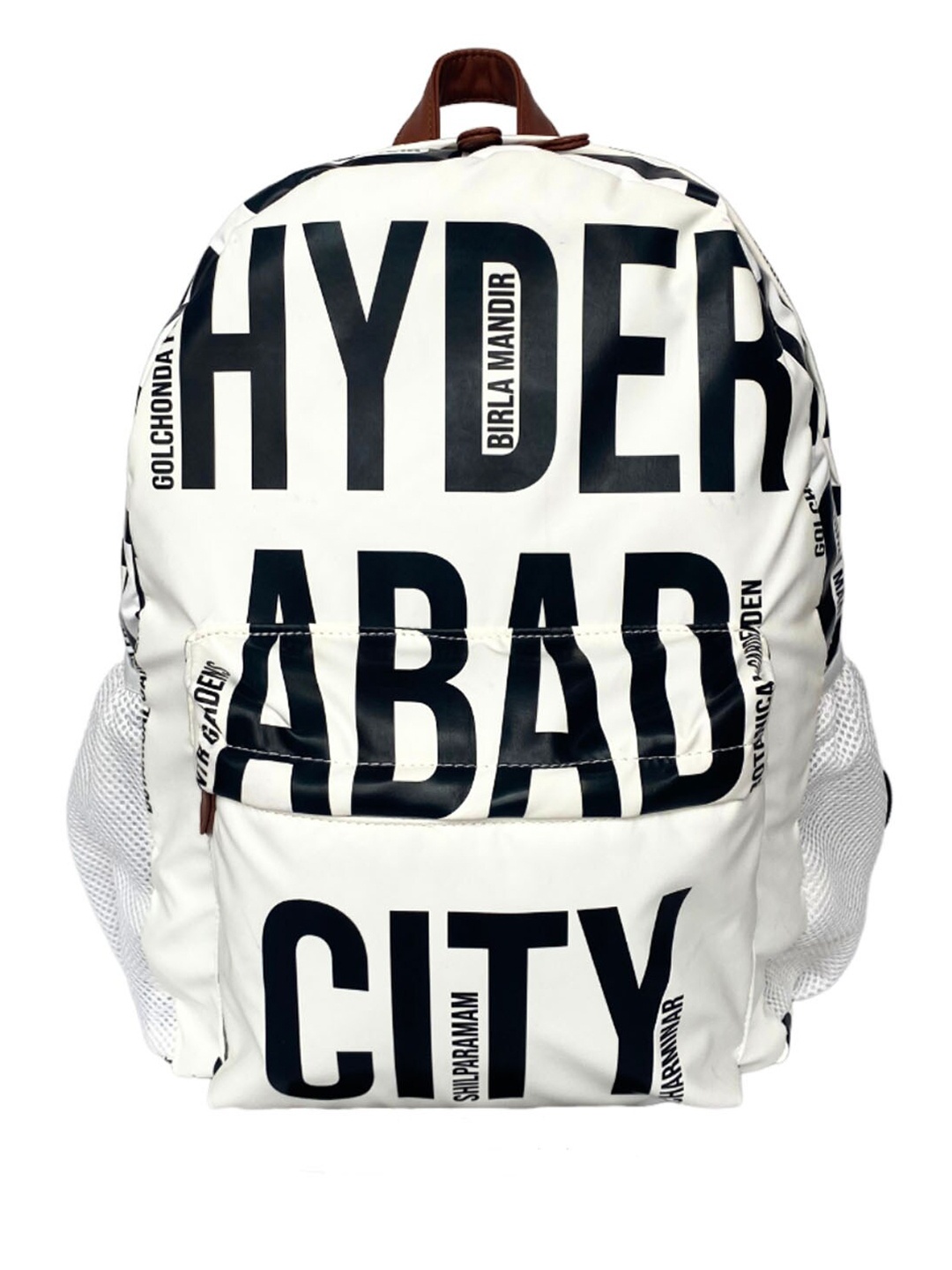 

STRUTT Unisex Typography Printed Backpack, White