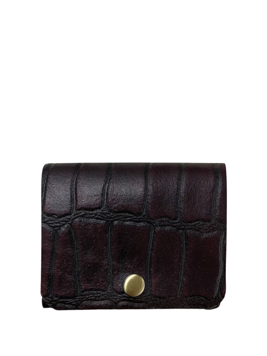 

STRUTT Unisex Textured Leather Two Fold Wallet, Maroon