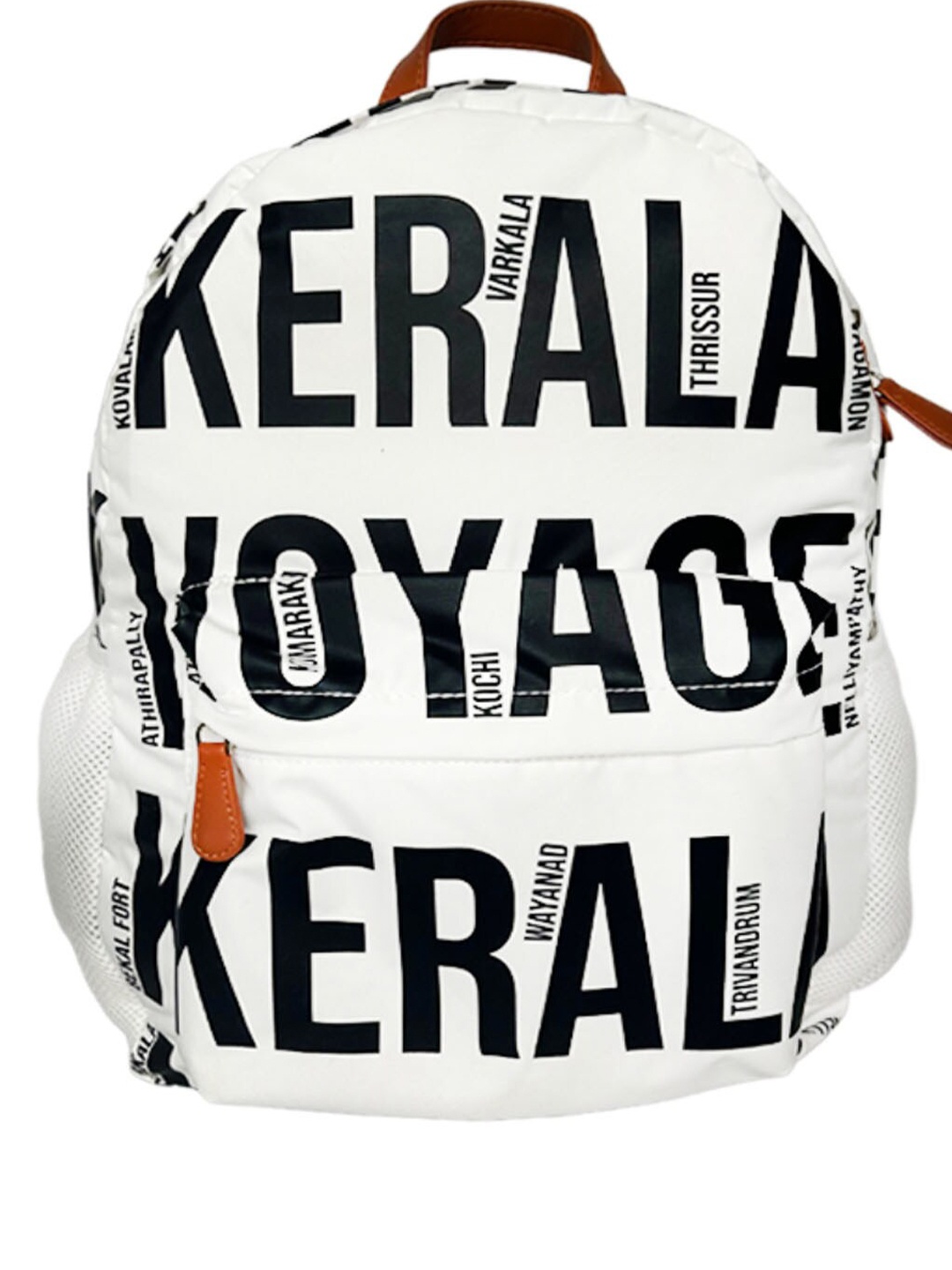 STRUTT Unisex Typography Printed Backpack, White