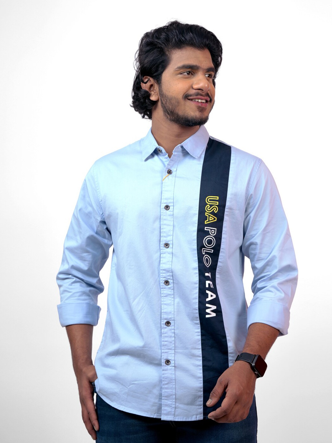 

Pontiac Opaque Cotton Casual Shirt, Blue
