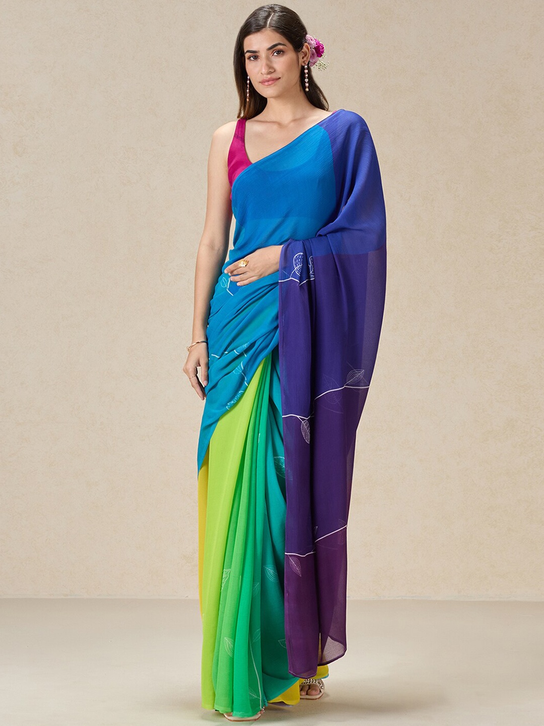 

navyasa by liva Floral Print Liva Saree, Multi