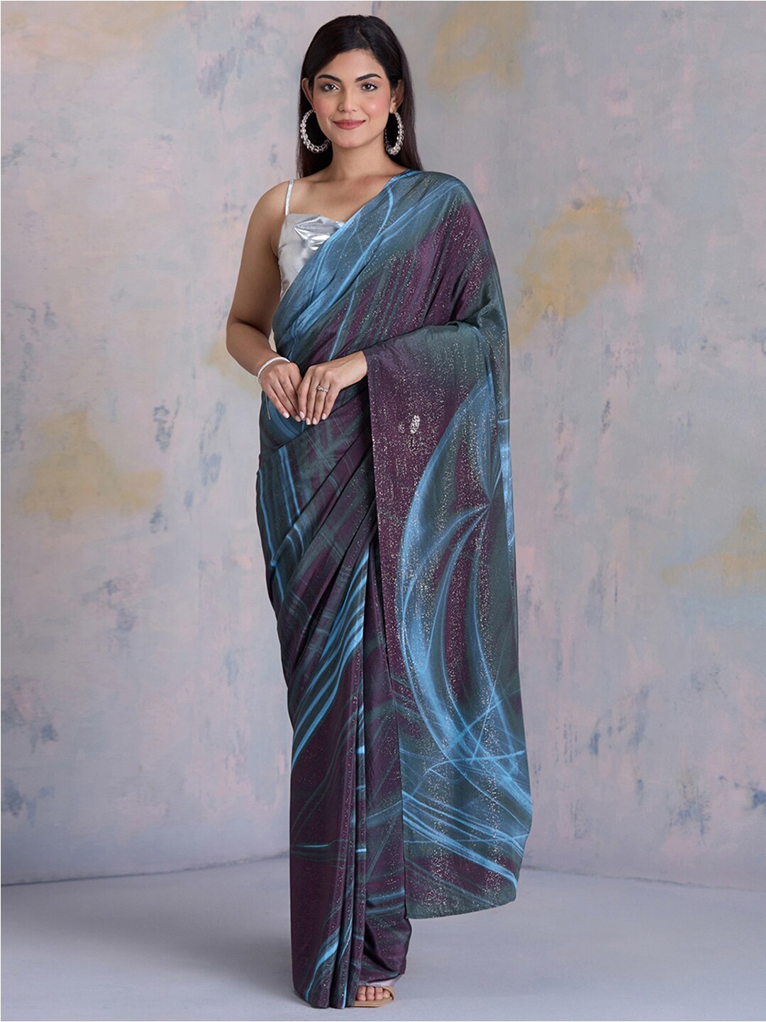 

navyasa by liva Pure Crepe Saree, Purple