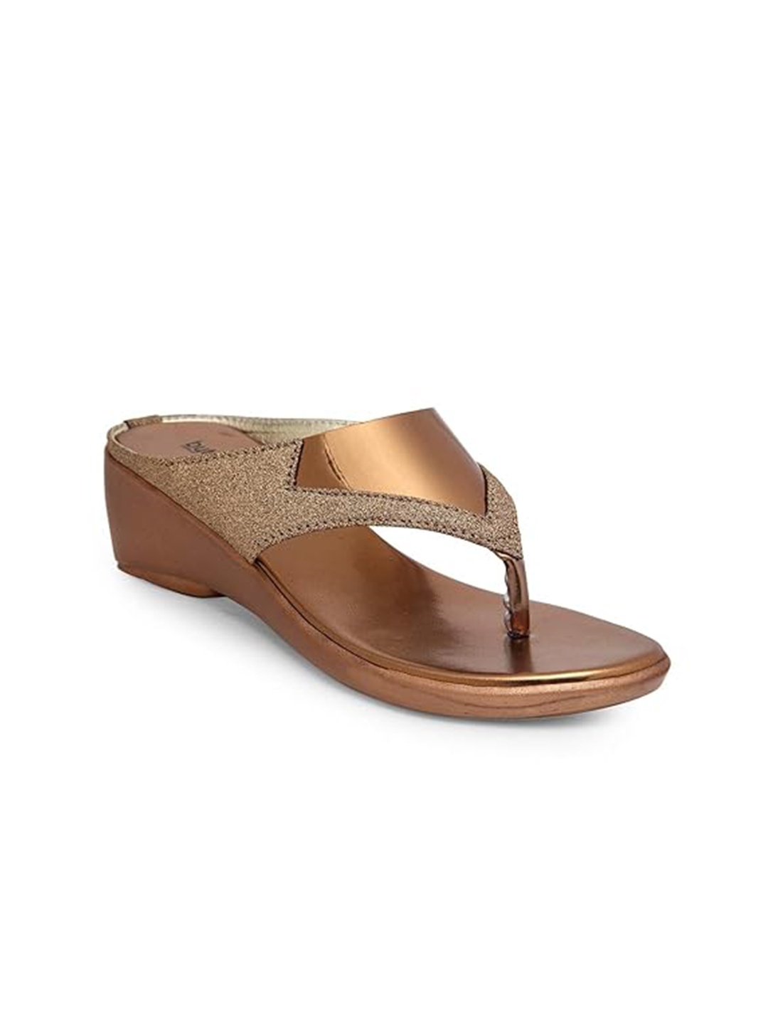 

Butterflies Steps Latest Shimmered Open Toe Wedge Heels, Copper