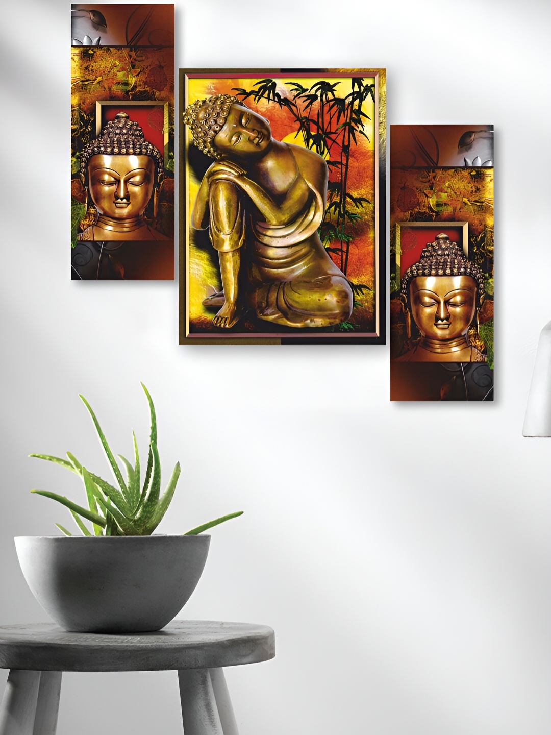 

WALLMAX Brown & Red 3 Pieces Wooden Painting Wall Art