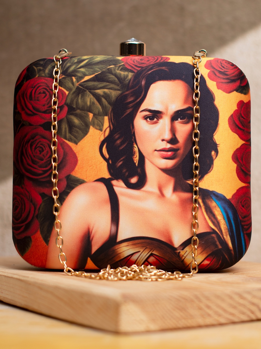 

ARTKLIM Gal Gadot Printed Box Clutch, Orange