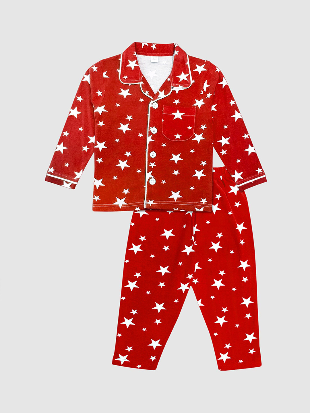 

Moms Love Kids Conversational Printed Pure Cotton Night suit, Red