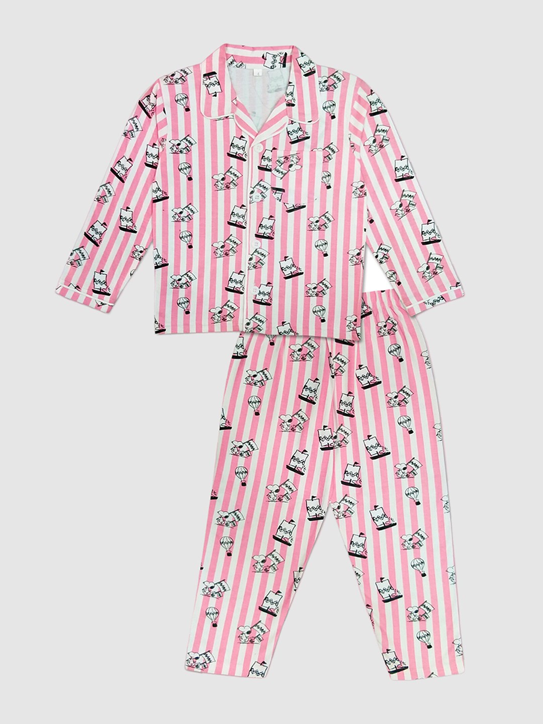 

Moms Love Kids Organic Cotton Snoopy Printed Shirt with Trousers, Pink