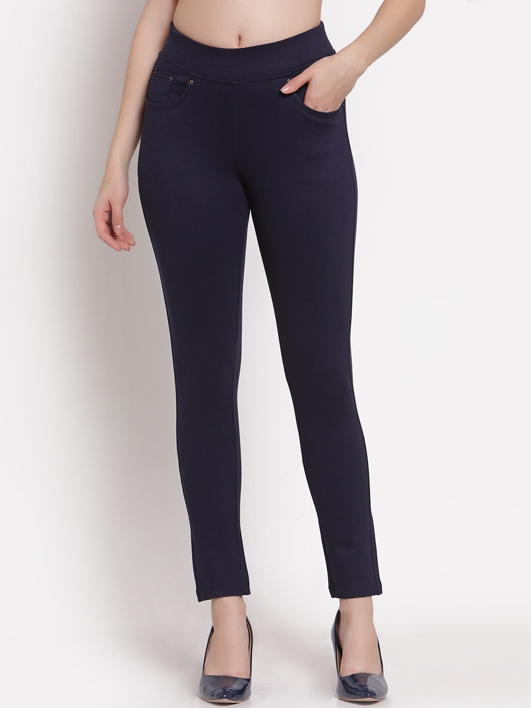 

Westwood Women Skinny Fit Stretched Jeggings, Navy blue