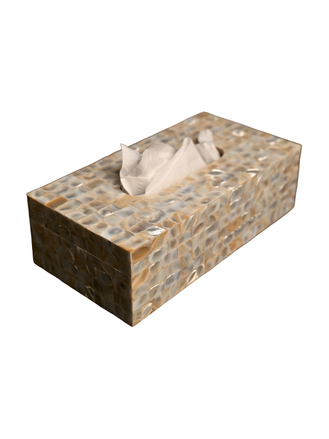 

HOMEARTE Grey and Brown Mother of Pearl Tissue Box