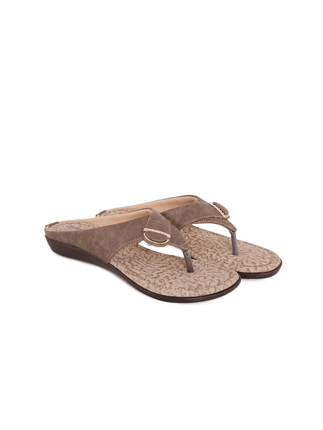 

Butterflies Printed Open Toe T-Strap Flats, Grey