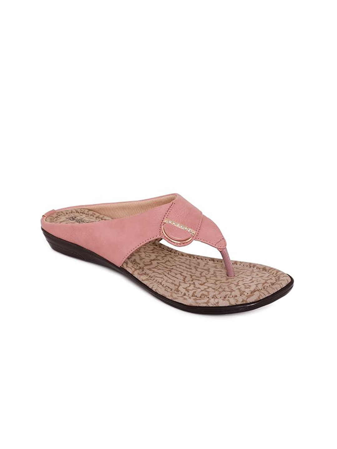 

Butterflies Printed Open Toe T-Strap Flats, Pink