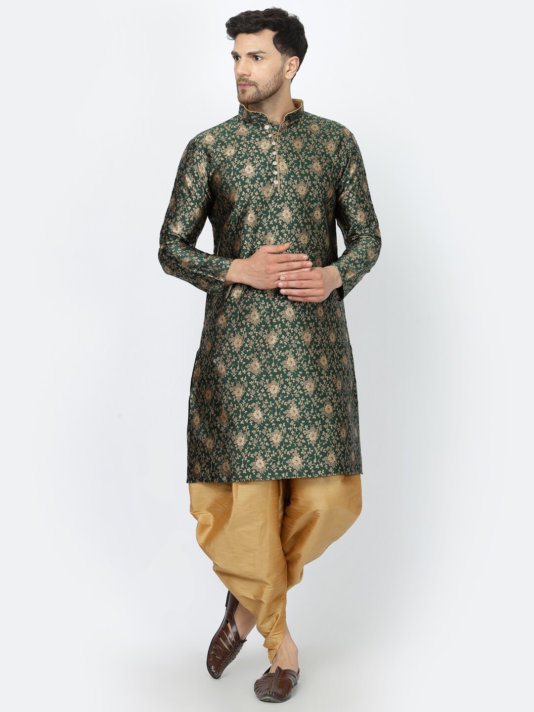 

Sydney Heights Zari Regular Straight Kurta with Salwar, Green