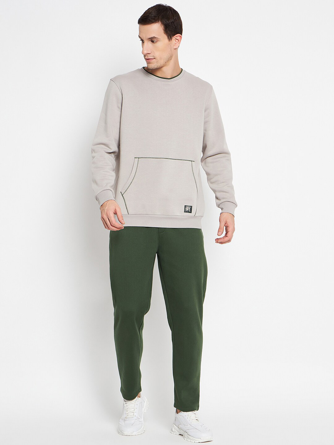 

EDRIO Round Neck Fleece Tracksuit, Grey