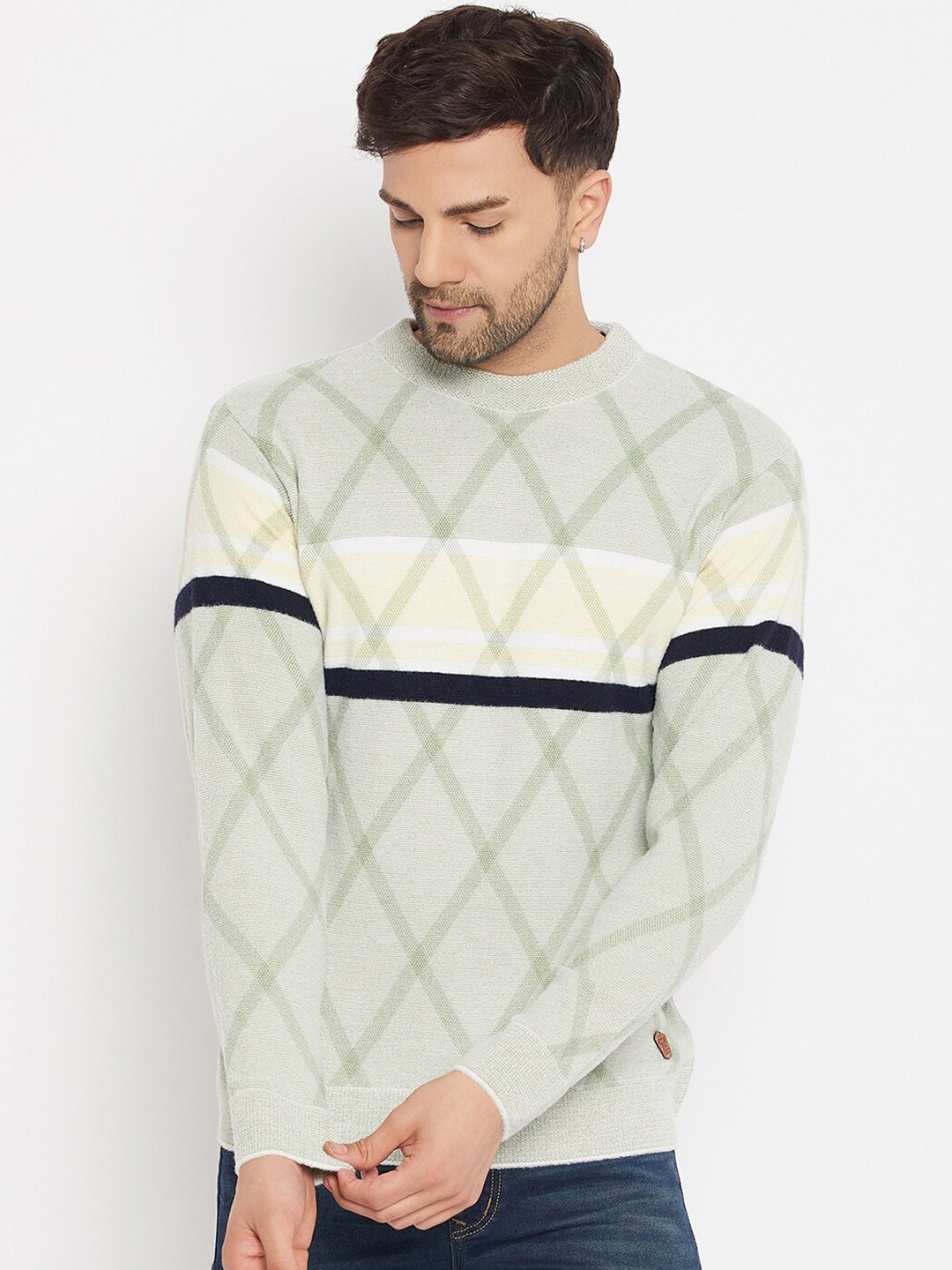 

Duke Self Design Long Sleeves Acrylic Pullover, Green