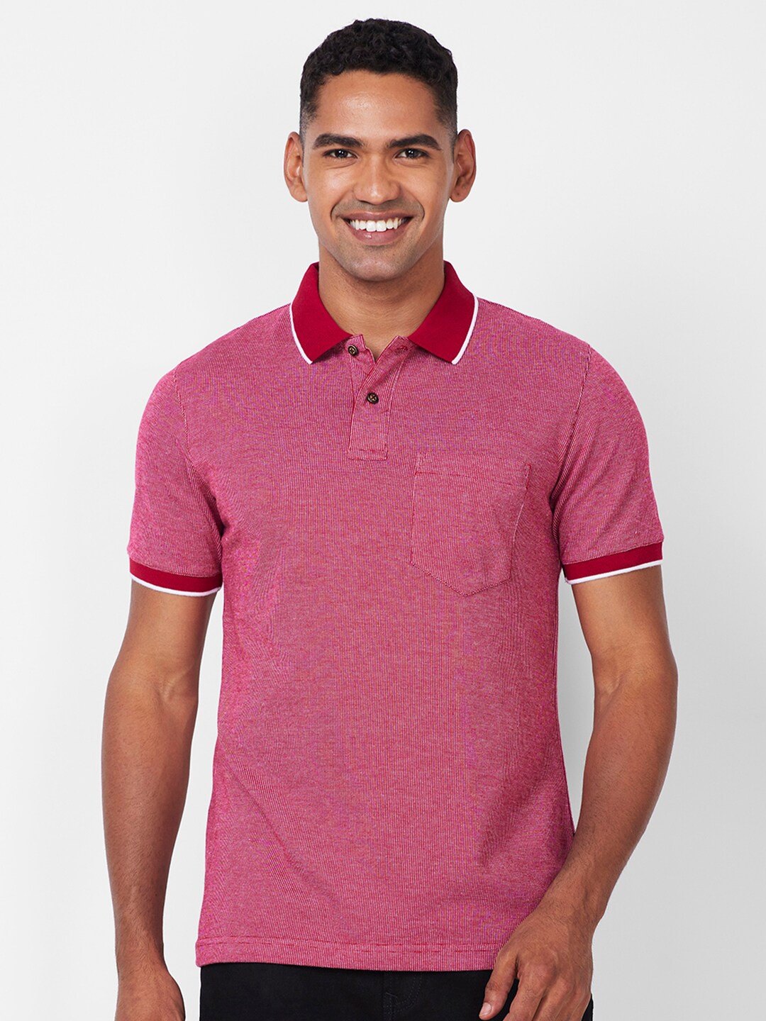

CELSIUS Polo Collar Cotton T-shirt, Red