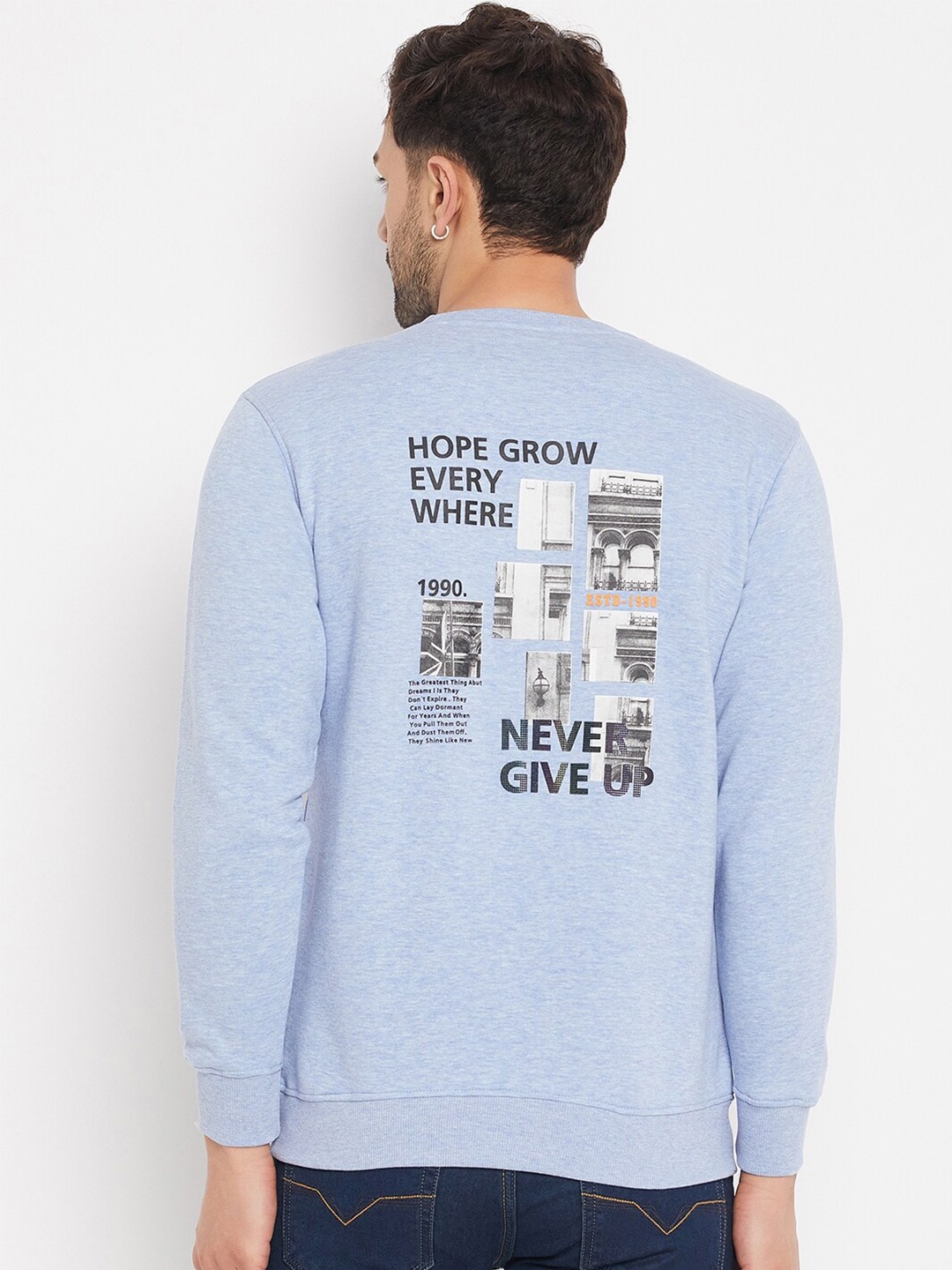 

Duke Typography Printed Long Sleeves Cotton Sweatshirt, Blue
