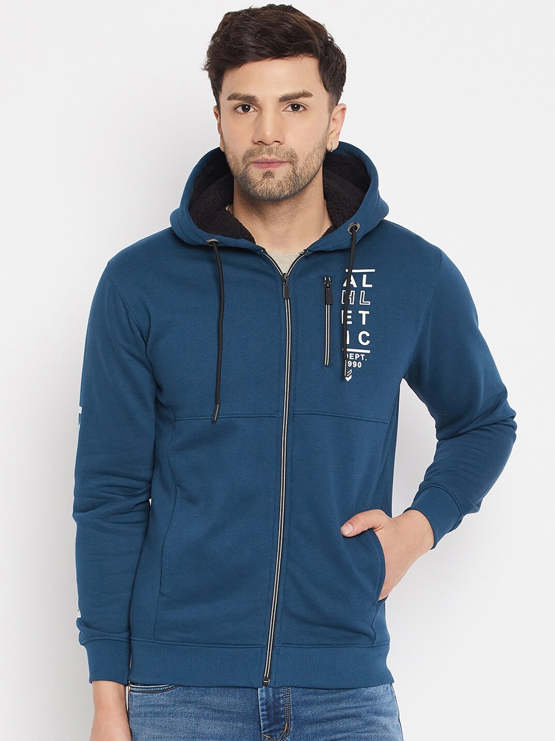 

Duke Typography Printed Hooded Cotton Sweatshirt, Blue