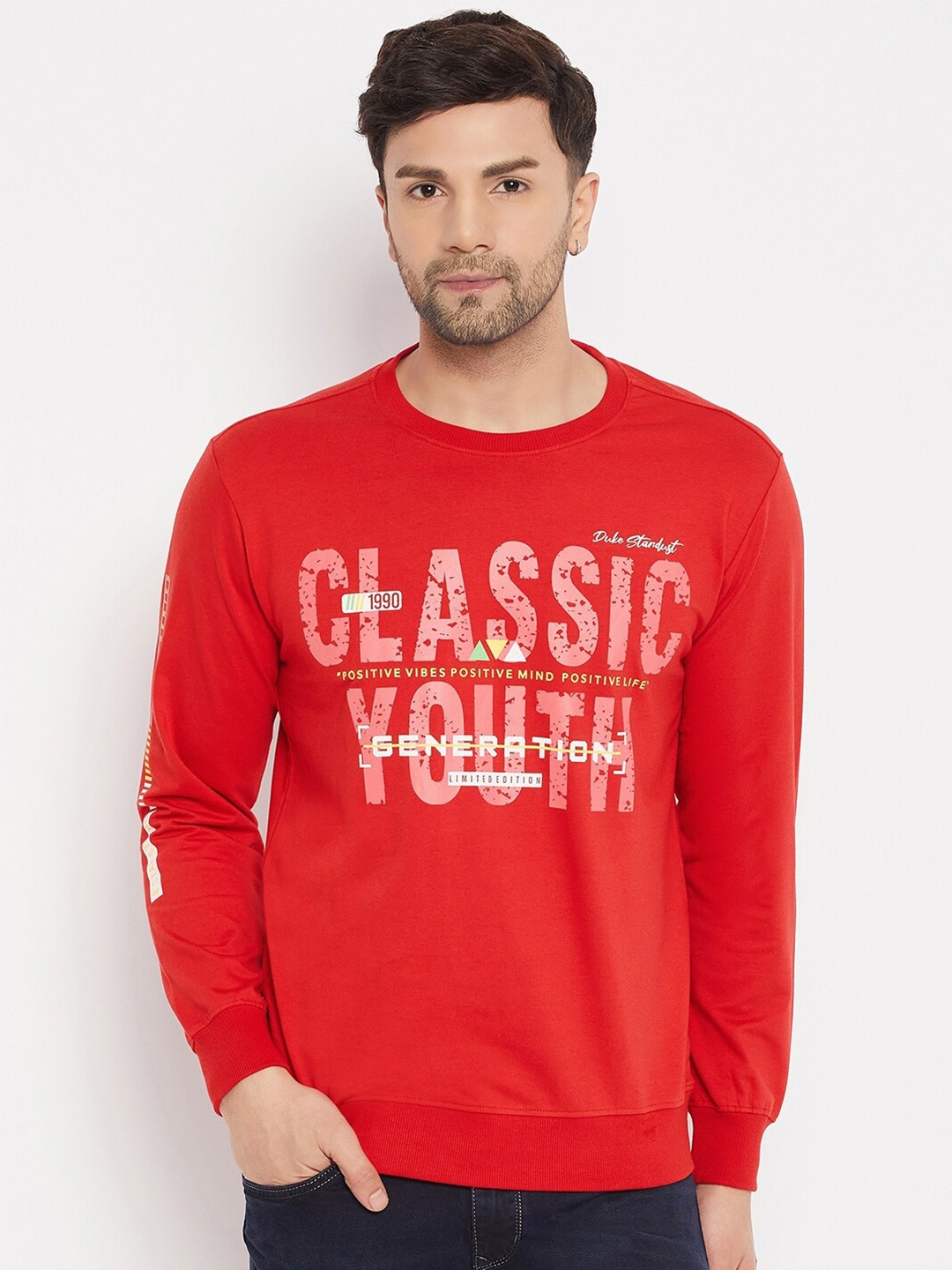 

Duke Typography Printed Cotton Sweatshirt, Red