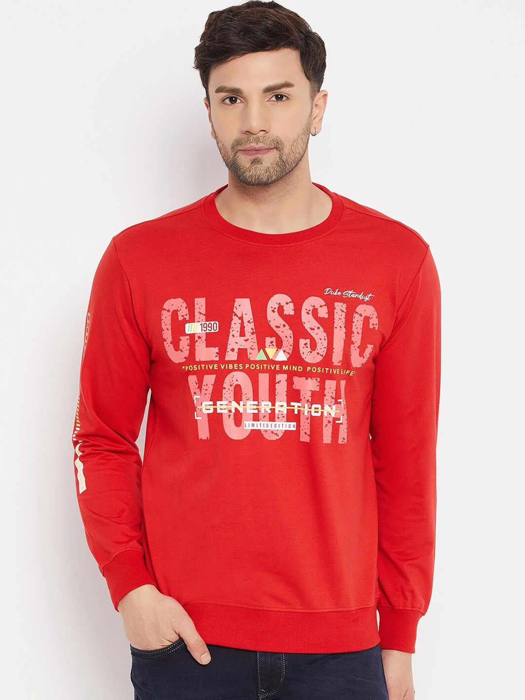 

Duke Typography Printed Cotton Sweatshirt, Red