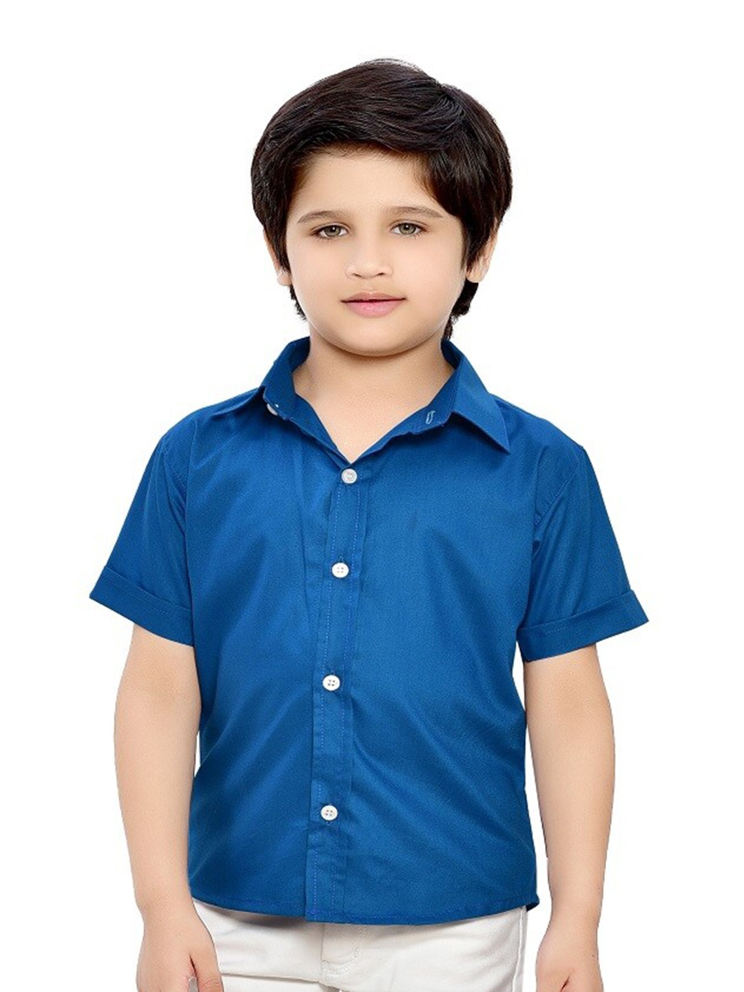 

BAESD Boys Spread Collar Short Sleeves Comfort Opaque Casual Shirt, Blue