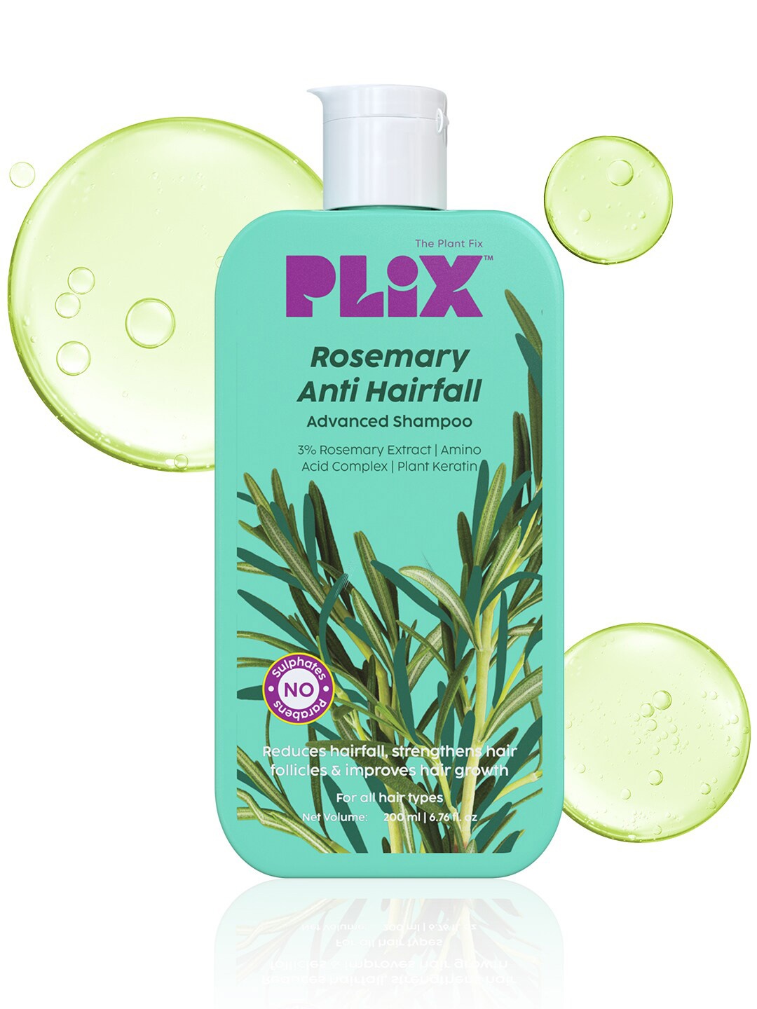 

PLIX THE PLANT FIX Rosemary Anti HairFall Advanced Shampoo with Plant Keratin - 200 ml, Green